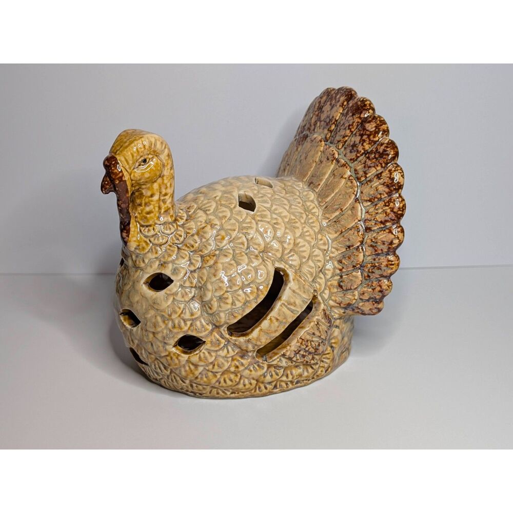 Vintage Designspirations Ceramic Turkey Tealight Candle Holder Fall Decor